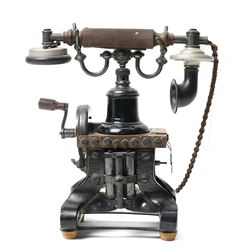Early 20th century L M Ericsson & Co Skeletal table telephone, the earpiece impressed No.2...