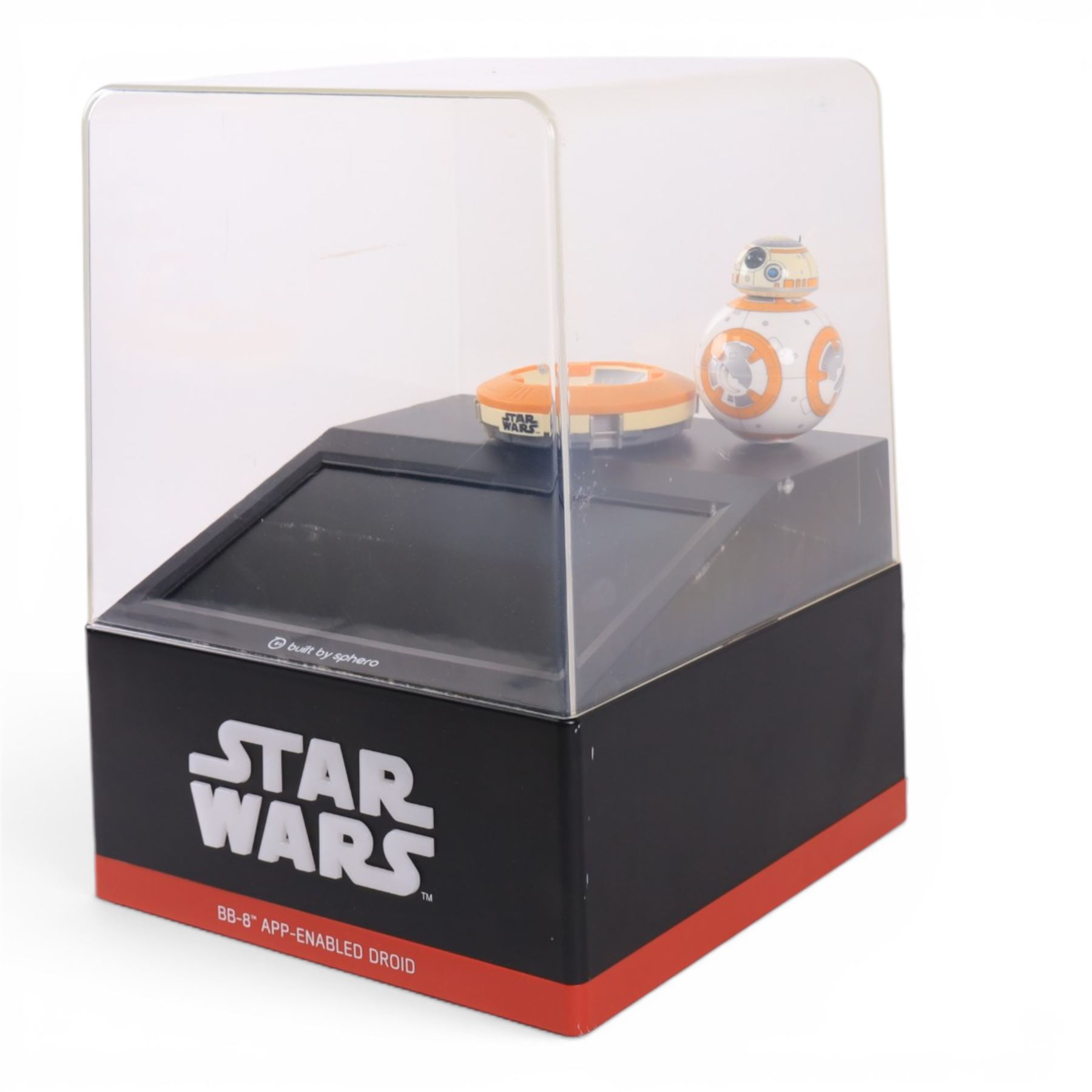 Star Wars electronic LCD screen Sphero BB8 shop display, in acrylic display case, H38cm