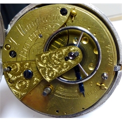 Victorian silver pair cased pocket watch by Maughan Beverley, case by Robert John Pike, London 1873 and a silver  pocket watch by Richard Grunert Beverley, case by The Lancashire Watch Co Ltd, Chester 1894