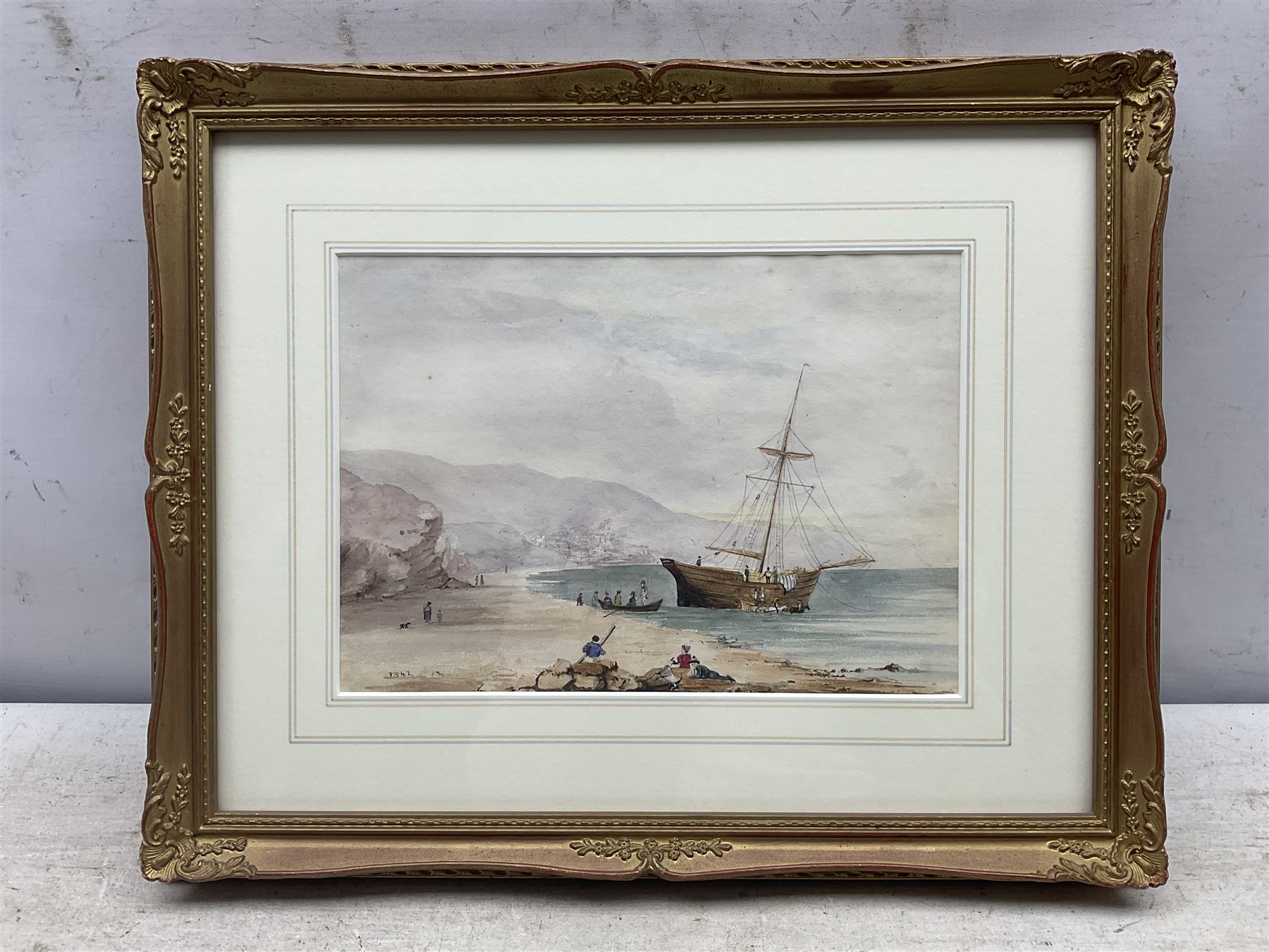 English School (Mid 19th century): Robin Hood's Bay, watercolour unsigned dated 1842, 17cm x 25cm