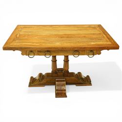 Baker Furniture - 'Baluster' range mangowood hall table, with three frieze drawers with ho...