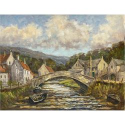 Donald Gray Midgely (British 1918-1995): 'East Row Sandsend near Whitby', oil on board signed and dated '77, titled verso 40cm x 50cm