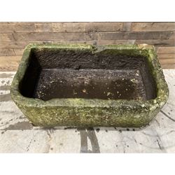 Large 19th century D shaped stone trough