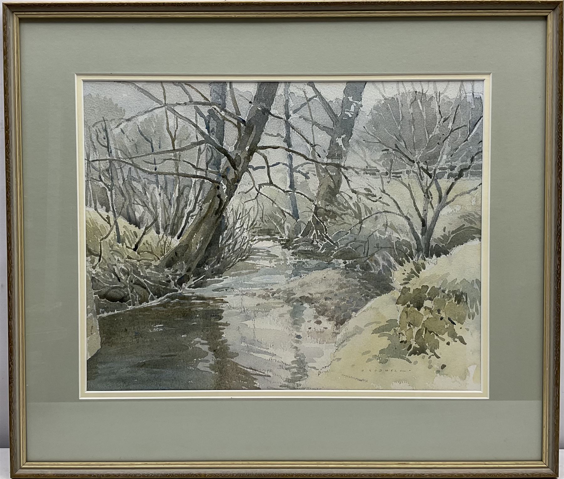 Herbert Rodmell (British 1913-1994): Codbeck Borrowby North Yorkshire in Winter, watercolour signed 34cm x 44cm
Provenance: Direct from the family of the artist.