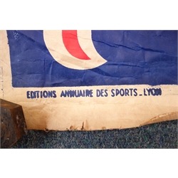  French poster for P.R.G 'Securite' stamped Editions Annuaire Des Sports - Lyon on canvas backing, 158cm x 120cm  