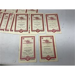 Arsenal F.C. - thirty-four home programmes 1948/49 including Division One, F.A. Cup, Football Combination Cup (Reserves), Practice Matches and Charity Shield; some Souvenir editions and duplicates and some single sheets (34)