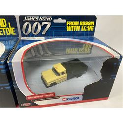 Corgi - The Ultimate Bond Collection - sixteen die-cast model vehicles from Goldfinger, Thunderball, Moonraker, Live and Let Die, A View to a Kill, For Your Eyes Only, Octopussy etc; all in window boxes (16)