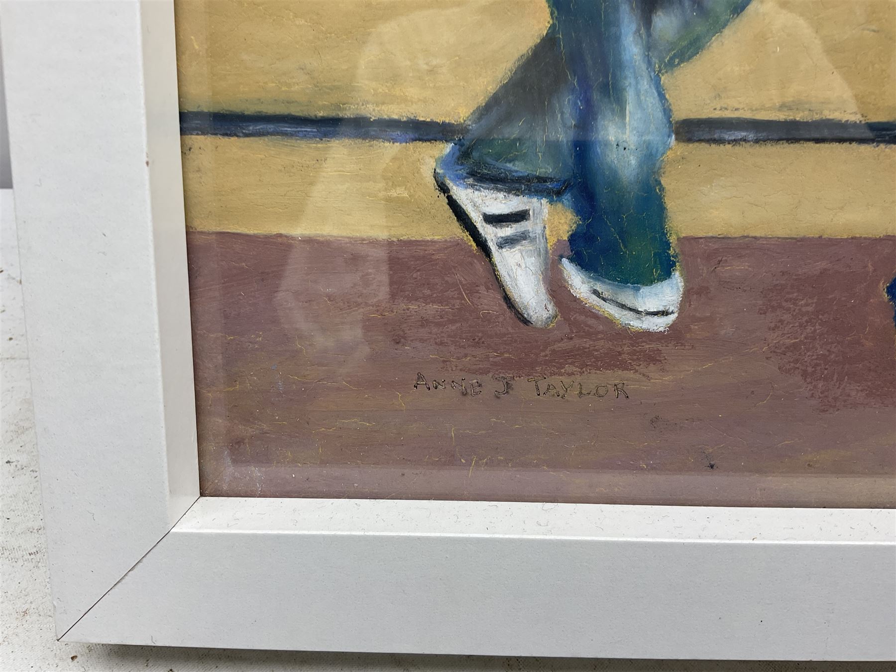 Anne J Taylor (British Contemporary): On Scarborough Foreshore, pastel signed 29cm x 59cm