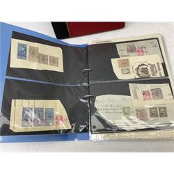 Great British and World stamps, including Romania, France, stamps on covers and pieces, used Queen Elizabeth II pre and post decimal stamps, small number of mint QEII stamps in traffic light blocks etc