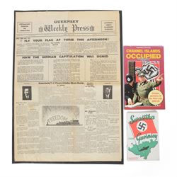 Guernsey Weekly Press, Tuesday May 15th 1945, together with two books on the occupied Chan...