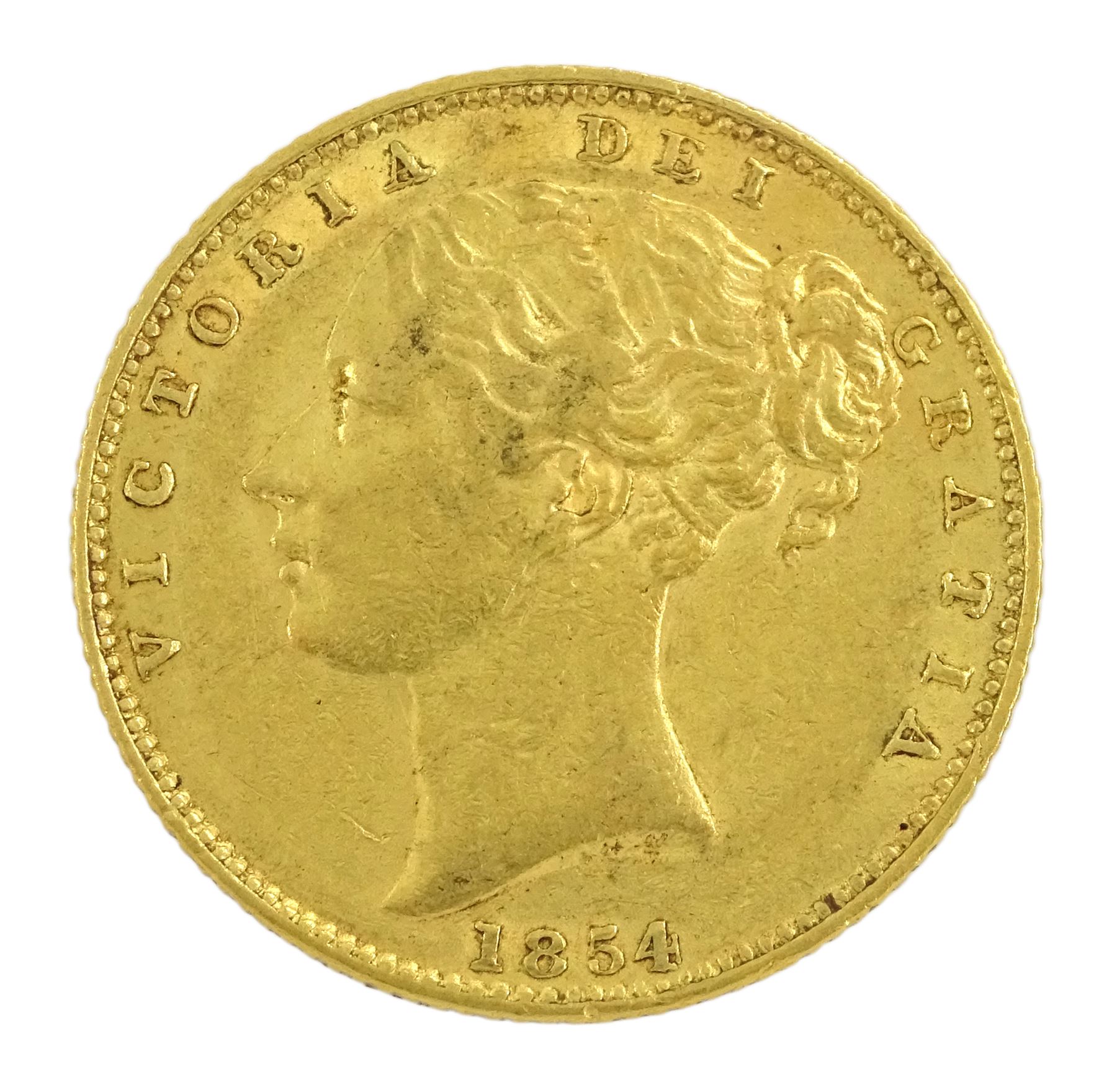 Queen Victoria 1854 gold full sovereign coin