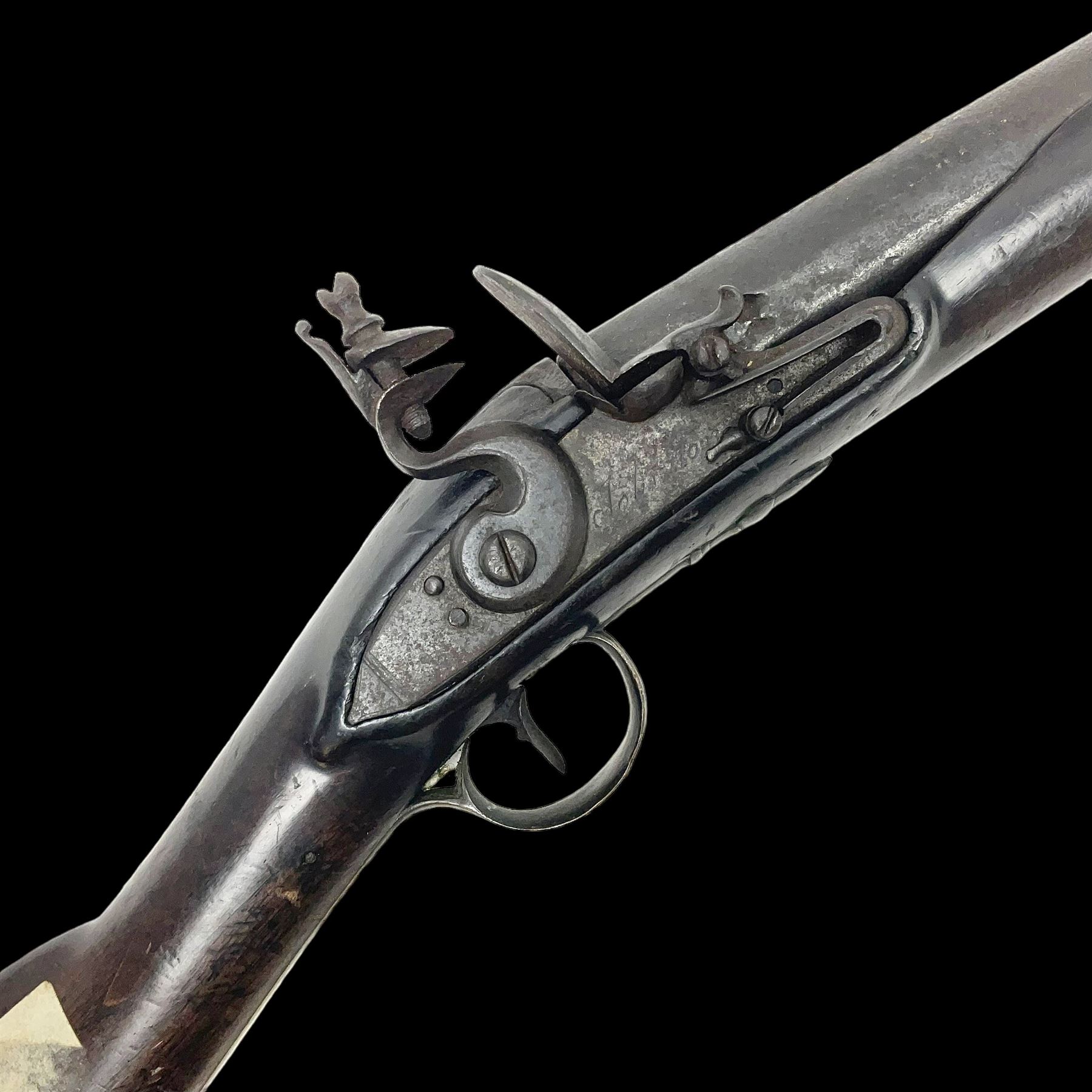 Early 19th century flintlock single barrel sporting gun by Johnston, approximately 14-bore, with 94cm(37