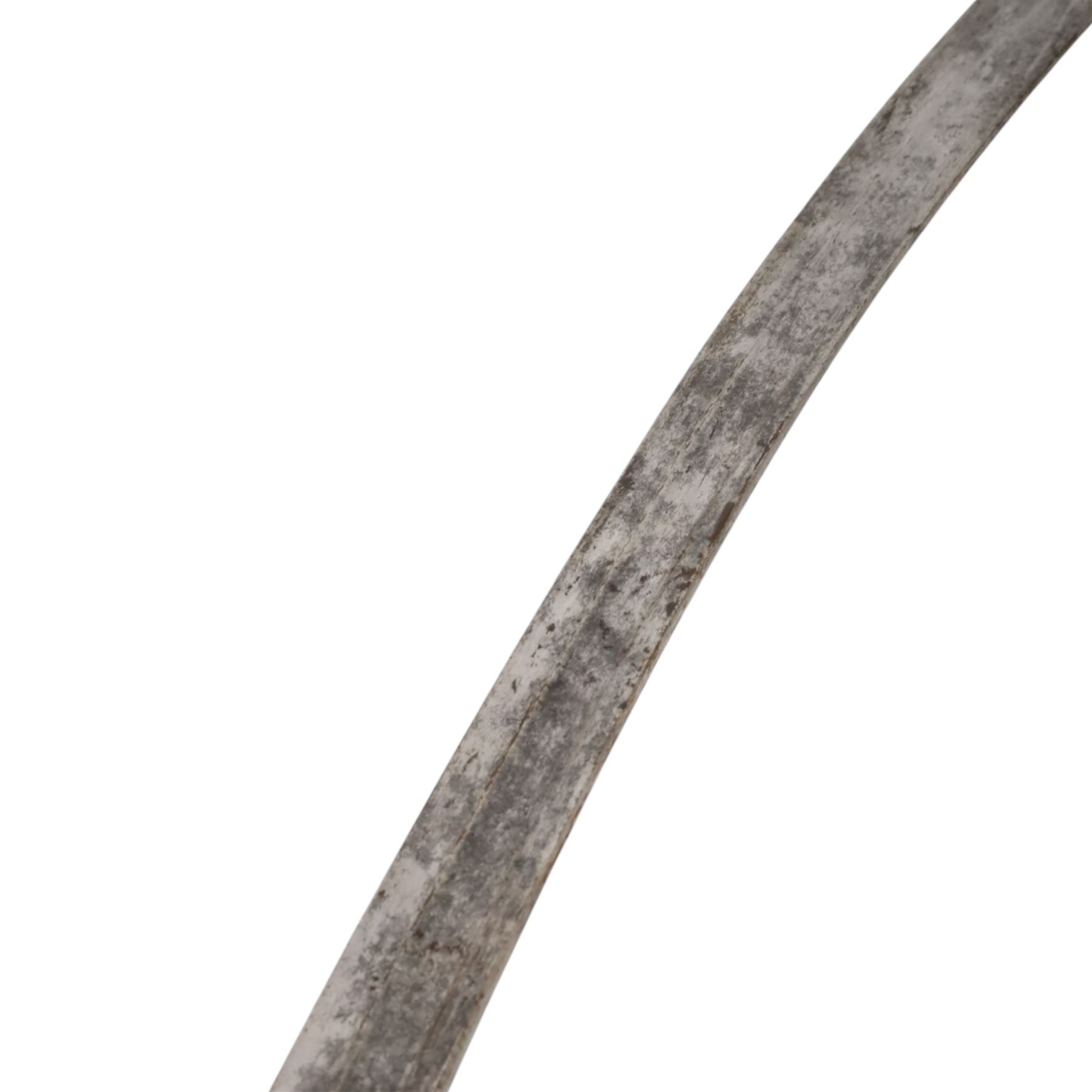 British Light Cavalry sword, with single edged curved blade and metal scabbard, overall L100cm 