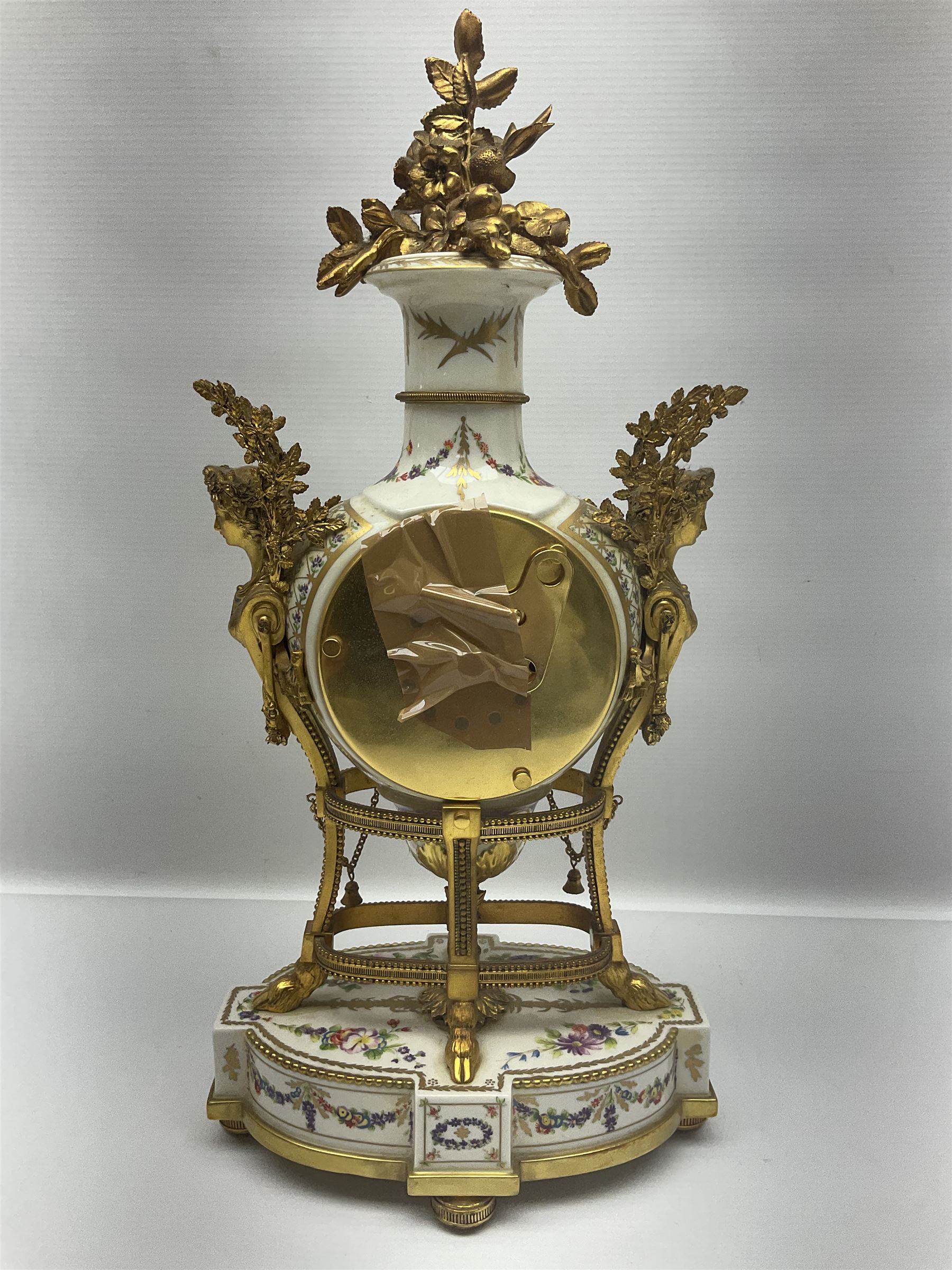 Franklin Mint; Marie Antoinette flowers of Versailles clock, H42cm