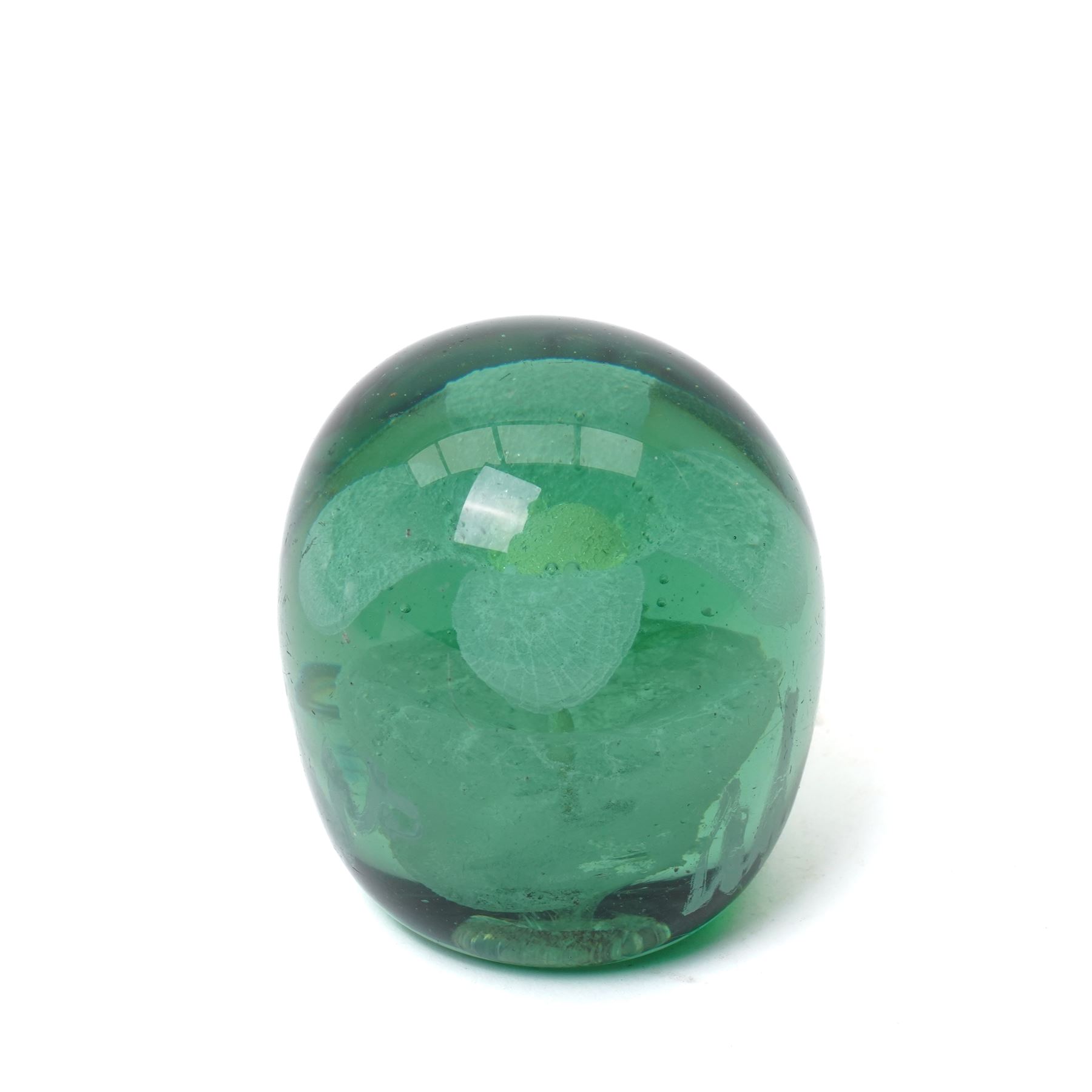 Three Victorian glass dumps, two with names 'Scott' and 'Aleck', one dated 1884, largest H13cm (3)