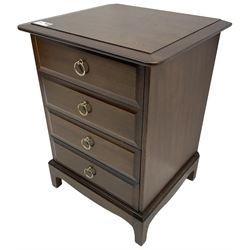 Stag Minstrel - pair of mahogany pedestal chests, fitted with four long drawers