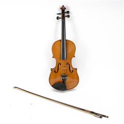 Early 20th century violin, copy of a Franciscus Gobetti, with a maple back and spruce top ...