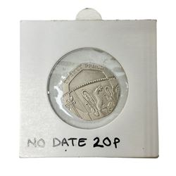Queen Elizabeth II United Kingdom undated twenty pence coin, minted in 2008, from circulation
