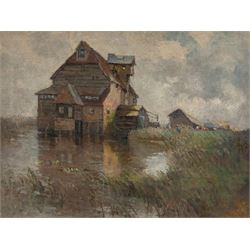 George Grosvenor Thomas RSW (Scottish 1856-1923): 'Houghton Mill - River Ouse Cambridgeshire', oil on canvas unsigned 34cm x 45cm