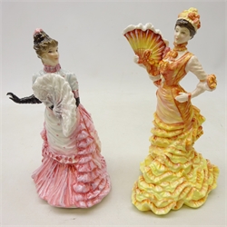  Two Royal Doulton figures in the paintings of Tissot series comprising 'Le Bal' HN3702 no.1142/5000 and 'L'Ambitieuse' HN3359 no.1139/5000, both with certificates (2)  