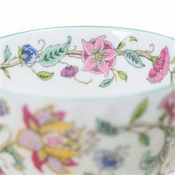Minton Haddon Hall tea wares, including cake stand, eight cups and saucers, salt and pepper, etc 