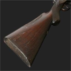 William Moore & Grey, 10 bore double trigger hammer gun, side by side double barrel with 81.5cm (32