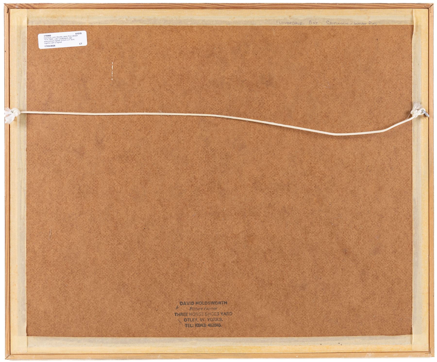 Ebenezer John Woods (Jack) Prior (British 1914-1988): 'The Estuary Near Arnside' and 'Flowerdale Bay -Gairloch Wester Ross', two watercolours signed, titled verso 18.5cm x 27.5cm; together with a signed print (3)