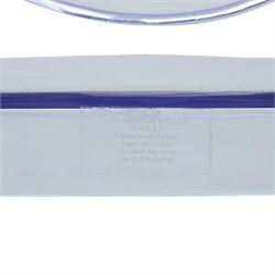 In the manner of Kartell Louis 'Ghost' chairs, transparent moulded plastic, with oval backs and shaped seats, raised on tapering supports