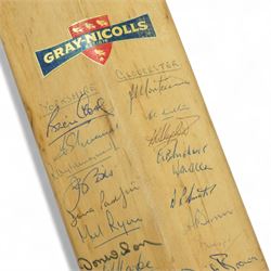 Ray Illingworth Testimonial Gray-Nicolls cricket bat, signed by New Zealand and England 1973 teams, and by players of Yorkshire, Gloucester, Sussex, and Worcester