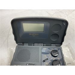 Alba TR10 Portable black and white TV with 3 band radio and Matsu travel clock radio