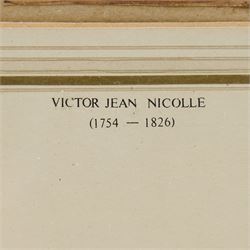 Victor Jean Nicolle (French 1754-1826): Italianate Capriccio View through a Classical Arch, sepia watercolour attributed on the mount 9cm x 6cm