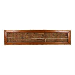 Egyptian revival tapestry, likely depicting scenes from Book of the Dead or similar text  of various figures in traditional attire, L160cm, H36cm 