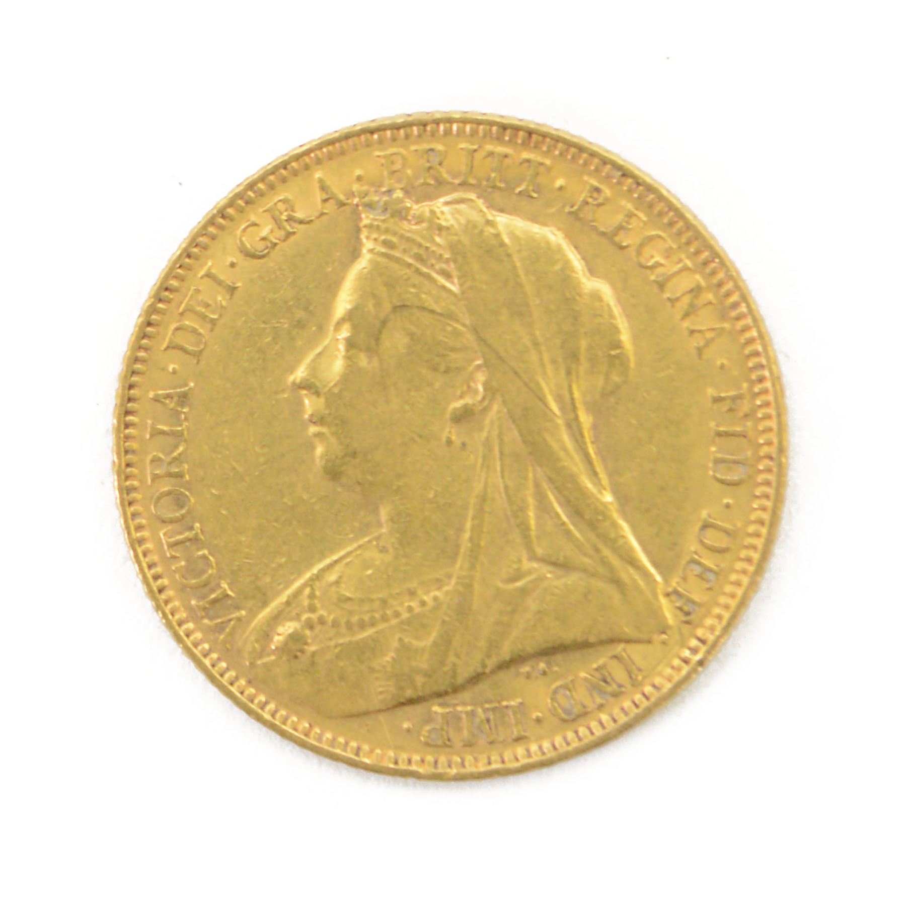 Queen Victoria 1901 gold full sovereign coin, Melbourne mint