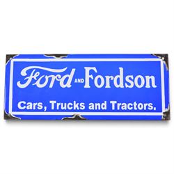 Reproduction enamel sign 'Ford and Fordson', H15.5cm, W41cm