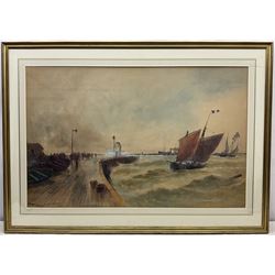 Thomas Bush Hardy (British 1842-1897): 'The Mouth of the Harbour', watercolour signed and titled 63cm x 98cm
