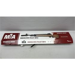 Springfield Armory M1A .22 cal. air rifle with under-lever action and wooden stock; serial no.6300, L116cm overall; in original cardboard box  NB: AGE RESTRICTIONS APPLY TO THE PURCHASE OF AIR WEAPONS.