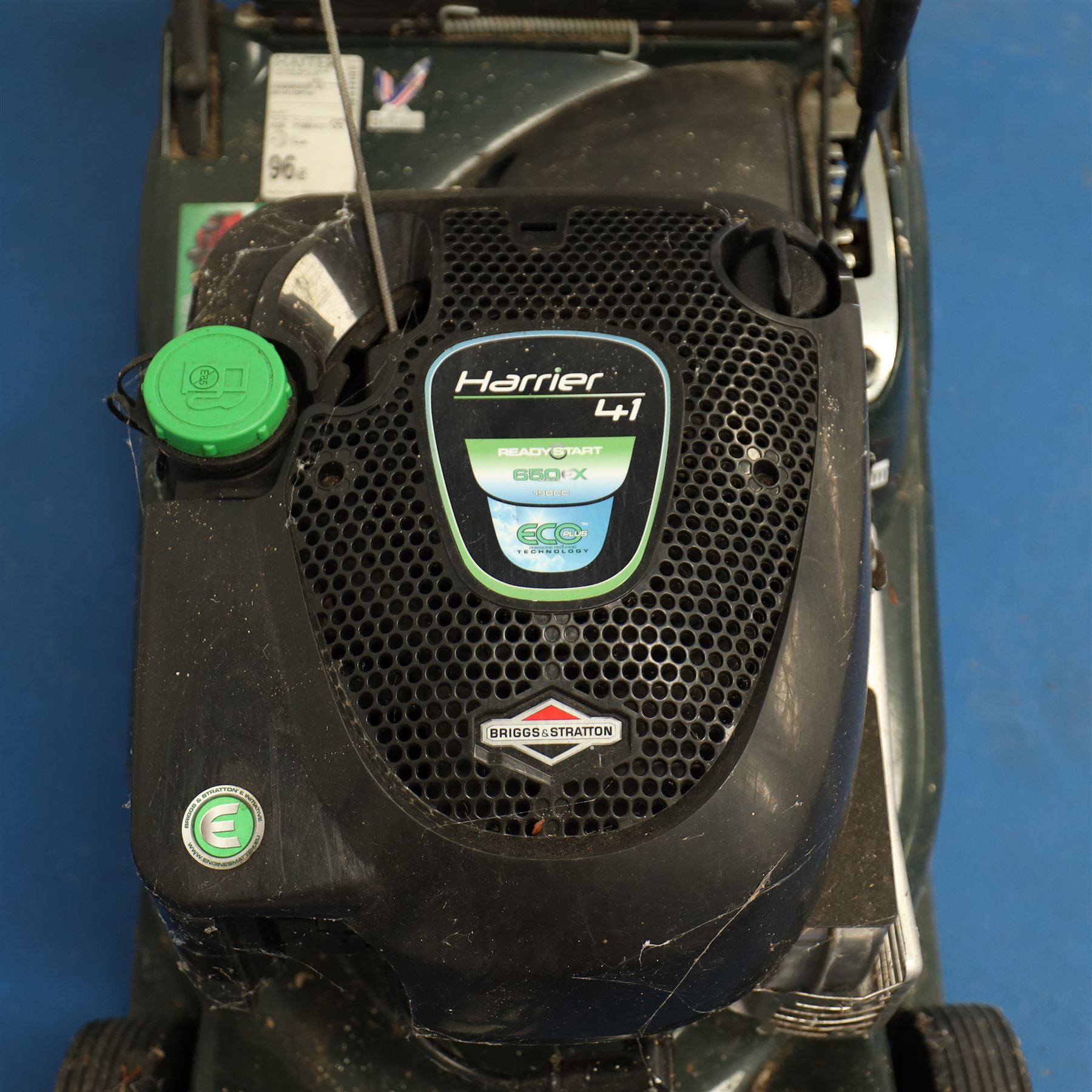 Hayter Harrier 41 petrol lawnmower, Briggs & Stratton engine, adjustable height, with collecting basket