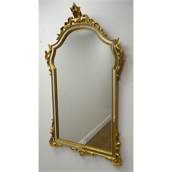  Gilt Rococo style wall mirror (W62cm, H104cm) and another similar mirror (2)  