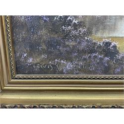 Lewis Creighton (British 1918-1996): Sheep on the Moors, oil on board signed 39cm x 50cm