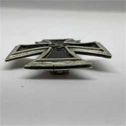 WW2 German Iron Cross first class with pin back; crudely scratched 1.2.42 verso