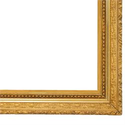 FRAMES - 20th century ornate gilt wood frame, featuring moulded flowers and foliage, aperture 77cm x 51cm, overall 95cm x 68cm