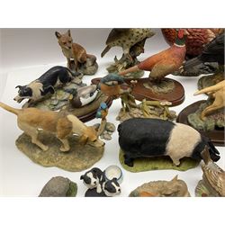 British wildlife, dogs and other animal figures, to include examples by Border Fine Arts, Teviotdale and David Hughes, etc