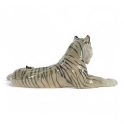 Royal Copenhagen Recumbent Tiger, with printed mark beneath, H14cm 