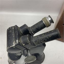 Four microscopes, including Cooke, Troughton & Simms no M467926, W Watson & Sons no 114758, W & J George & Beck Ltd no 36649 and one other 