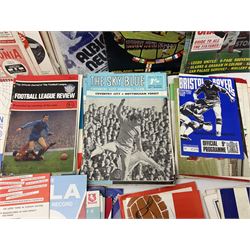 Collection of assorted football programmes, including International examples, together with copies of Football League Review and other memorabilia