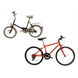 raleigh shopper style small wheel folding bicycle and boys mountain type bicycle - THIS LOT IS TO BE COLLECTED BY APPOINTMENT FROM DUGGLEBY STORAGE, GREAT HILL, EASTFIELD, SCARBOROUGH, YO11 3TX