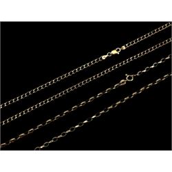 Two 9ct gold chains, both hallmarked 