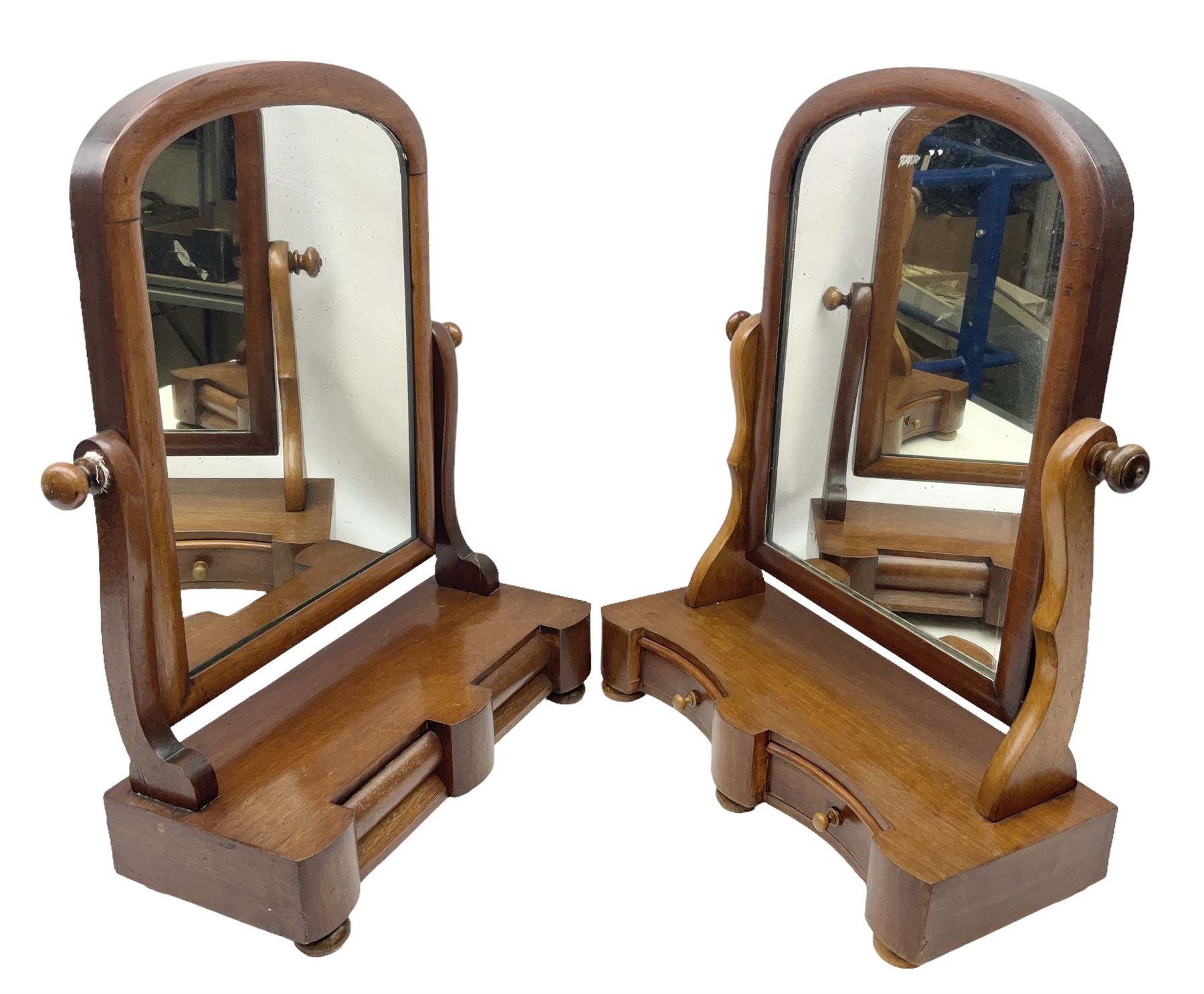 Two Victorian dressing table mirrors, tallest H58cm