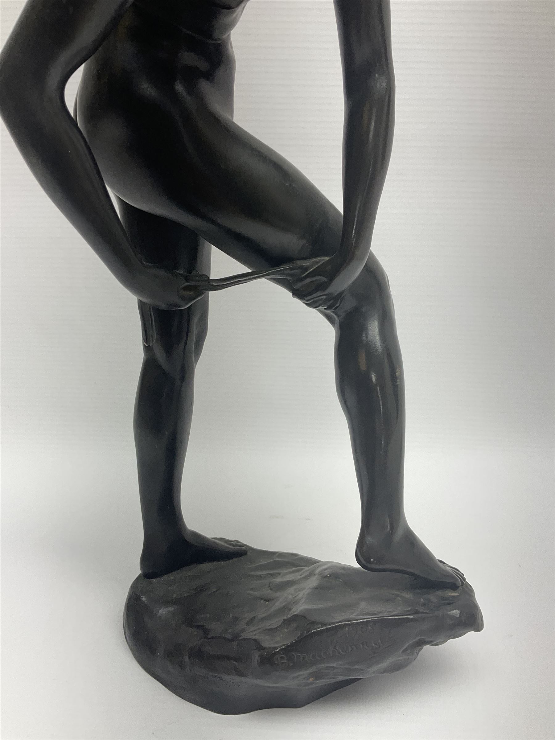Sir Edgar Bertram MacKennal (Australian 1863-1931), Diana Wounded, bronze with black patina, signed and dated B MacKennal 1905, H37cm