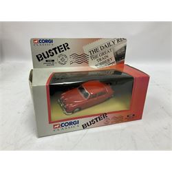 Corgi - sixteen TV/Film related die-cast models including Fawlty Towers, Bullitt, Beatles, Buster, Mr. Bean, Some Mothers,  Monkees, Ballykissangel, Heartbeat, The Avengers, Smokey & The Bandit etc; all boxed (16)